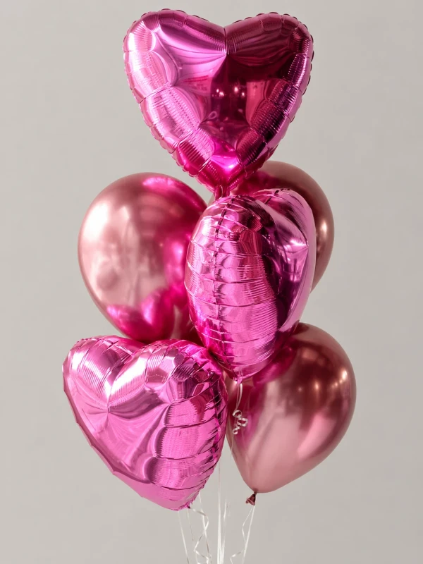 Сет шаров "Rose" — «Сет шаров Rose» — романтический набор Chillo из 7 воздушных шаров с фольгированным сердцем.